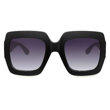 STORYCOAST Oversized Square Sunglasses Womens Retro Shades Luxury Big Sun Glasses UV400 Protection