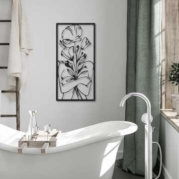 QSHU HUNG 4 Pack Metal Abstract Wall Art for Home