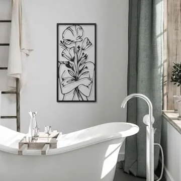 QSHU HUNG 4 Pack Metal Abstract Wall Art for Home