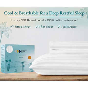 Soft 100% Cotton Twin XL Sheet Set - 500 Thread Count