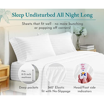 Soft 100% Cotton Twin XL Sheet Set - 500 Thread Count