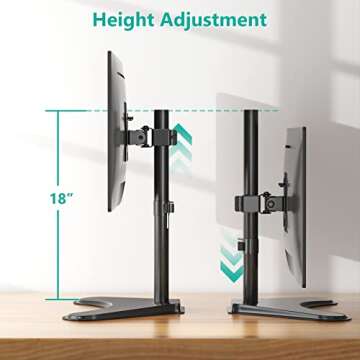 WALI Adjustable Single Monitor Stand for 32-inch Screens