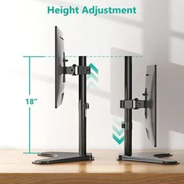 WALI Adjustable Single Monitor Stand for 32-inch Screens