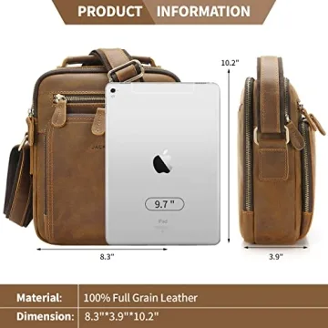 Brown Leather Messenger Bag for Men by Jack & Chris