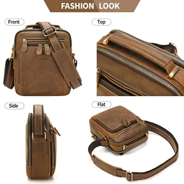 Brown Leather Messenger Bag for Men by Jack & Chris