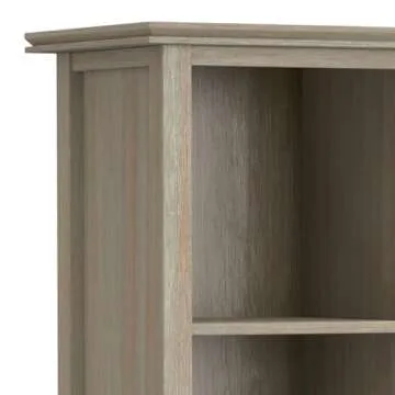 SIMPLIHOME Artisan Solid Wood 9 Cube Bookcase in Grey