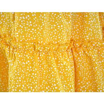 Bbonlinedress Women's Mini Floral Ruffle Skirt High Waist Summer Boho Short Flowy Skirt AYellow Dot S