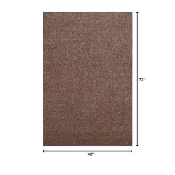 Pet Friendly Solid Color Area Rugs Brown for Family Homes
