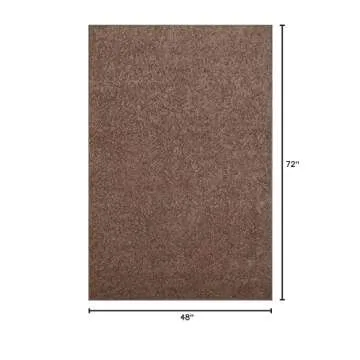Pet Friendly Solid Color Area Rugs Brown for Family Homes