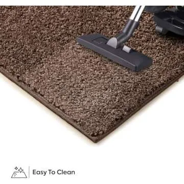 Pet Friendly Solid Color Area Rugs Brown for Family Homes