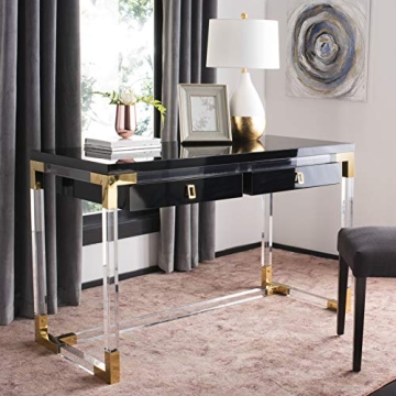 Safavieh Glam Dariela Black Acrylic 2-drawer Desk