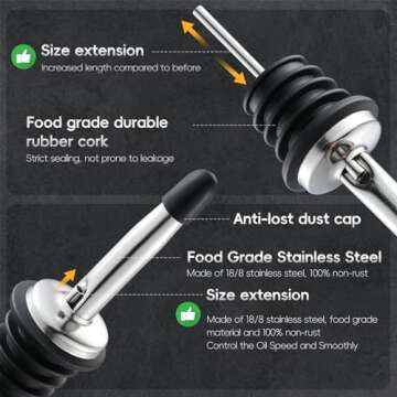 AOZITA Stainless Steel Liquor Pourers for Perfect Pouring