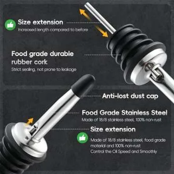 AOZITA Stainless Steel Liquor Pourers for Perfect Pouring