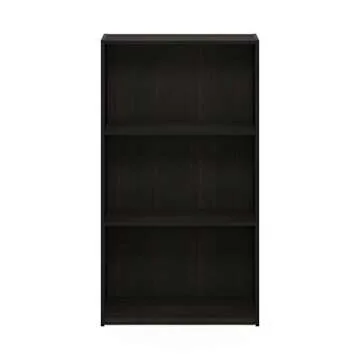 Furinno Basic 3-Tier Bookcase Storage Shelves Espresso