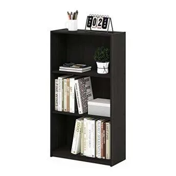 Furinno Basic 3-Tier Bookcase Storage Shelves Espresso