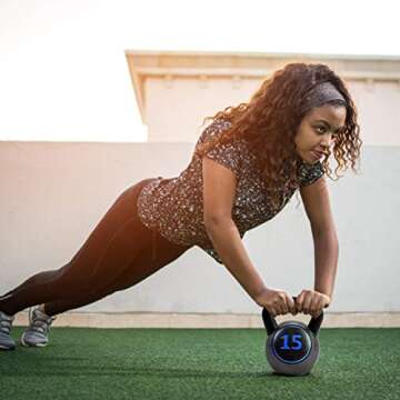 Giantex 3-Piece Kettlebell Weights Set, Weight Available 5,10,15 lbs, HDPE Kettlebell for Strength and Conditioning, Fitness and Cross-Training, Black