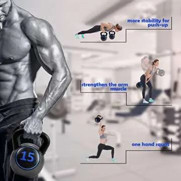 Giantex 3-Piece Kettlebell Weights Set, Weight Available 5,10,15 lbs, HDPE Kettlebell for Strength and Conditioning, Fitness and Cross-Training, Black