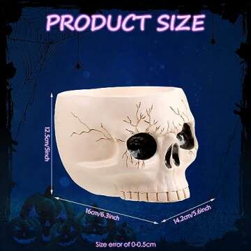 Sliner 2 Pcs Halloween Skeleton Skull Bowl Set - Perfect for Parties!