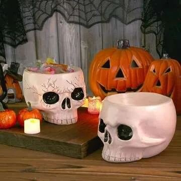 Sliner Halloween Skull Bowl Set for Spooky Decor