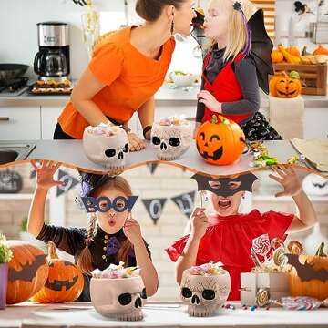 Sliner Halloween Skull Bowl Set for Spooky Decor