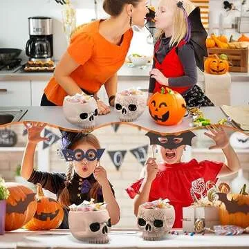 Sliner Halloween Skull Bowl Set for Spooky Decor