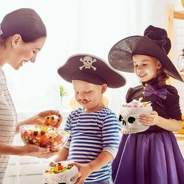 Sliner Halloween Skull Bowl Set for Spooky Decor