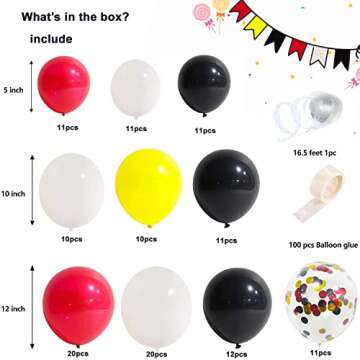 red and yellow balloons arch garland kit