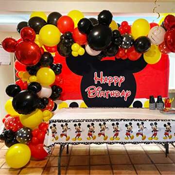 red and yellow balloons arch garland kit