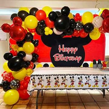 red and yellow balloons arch garland kit