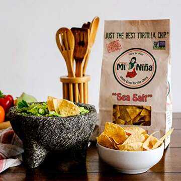 Mi Nina Tortilla Chips Sea Salt White Corn | Pack of 3 12 oz. bags