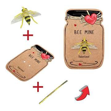 Valentines Day Gifts for Kids - 30 Pack Love Bug Card Bulk 6 Different Bugs Toy - Funny Greeting Valentine Exchange Cards for Boys Girls School Class Classroom Party Favors