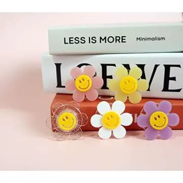 On The Grip Cheerful Smiley Flower Phone Grip - Bright, Expandable, Collapsible - Comfortable Touch, Secure Grip (Aqua)