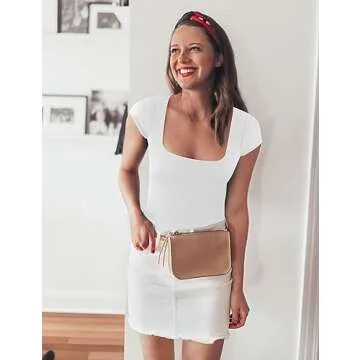 Chunpin Women's Sexy Square Neck Bodysuit - Chic & Comfy