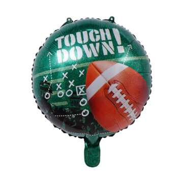 120pcs Football Balloon Garland Arch Kit Sage Green and Black White Balloons with Football Foil Balloon for Super Bowl Sport Theme Touch Down Rugby Party Decorations