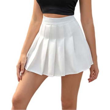 Hoerev Women's High Waist Pleated Skater Skirt - Elegant & Comfortable