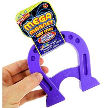 JA-RU Mega Magnet Toy (1 Magnet Horseshoe Shaped) Strong Magnets for Preschool Science Experiments & Classroom Activities for Kids. Educational Toy. School Supply. 5460-1