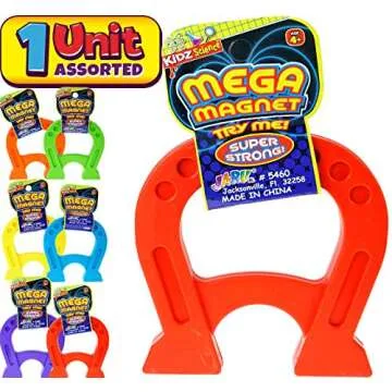 JA-RU Mega Magnet Toy (1 Magnet Horseshoe Shaped) Strong Magnets for Preschool Science Experiments & Classroom Activities for Kids. Educational Toy. School Supply. 5460-1