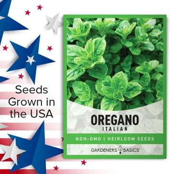 Gardeners Basics, Oregano Seeds for Planting Heirloom Non-GMO Herb Plant Seeds for Home Herb Garden Makes a Great Gift for Gardening