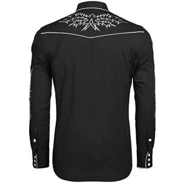 COOFANDY Men's Western Cowboy Shirt - Quality Embroidered Style