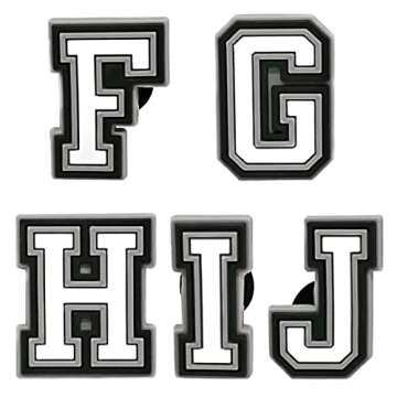 vshougou 27pcs Letter Charms for Shoe Decoration,Alphabet ABC-Z Letter,DIY Shoes Pins for Teens Men Women