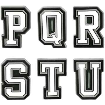 vshougou 27pcs Letter Charms for Shoe Decoration,Alphabet ABC-Z Letter,DIY Shoes Pins for Teens Men Women