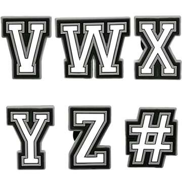 vshougou 27pcs Letter Charms for Shoe Decoration,Alphabet ABC-Z Letter,DIY Shoes Pins for Teens Men Women