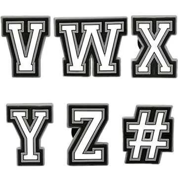 vshougou 27pcs Letter Charms for Shoe Decoration,Alphabet ABC-Z Letter,DIY Shoes Pins for Teens Men Women