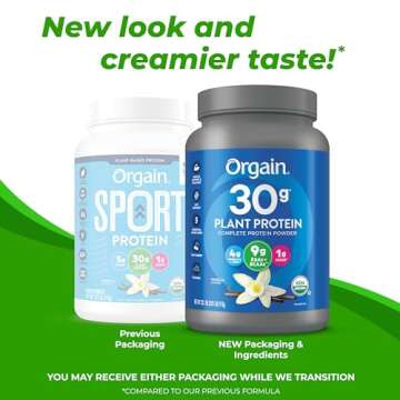 Orgain Sport Protein Powder Vanilla 2.01 lb (Packaging May Vary)
