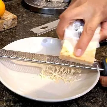 Lemon Zester, Cheese Grater, Zester for Kitchen with Razor-Sharp Stainless Steel Blade, Protective Cover and Cleaning brush, Dishwasher Safe, Red