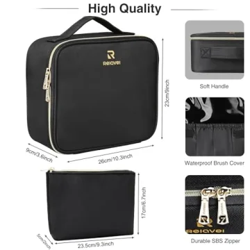 Chomeiu Travel Makeup Case, Professional Cosmetic Makeup Bag Organizer,Accessories Case, Tools Case (Small, BLACK)
