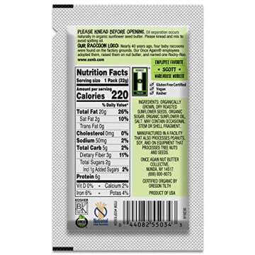 Once Again Organic Creamy Sunflower Butter - 1.15oz Squeeze Packs, 10 Count - Lightly Salted & Sweet...