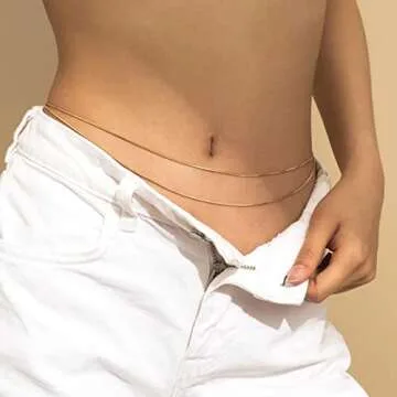 Sexy Bikini Snake Waist Belly Chain - Gold Double-layer Belly Waist Chain Body Chain Women Body Jewe...
