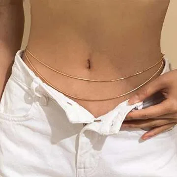Sexy Bikini Snake Waist Belly Chain - Gold Double-layer Body Jewelry