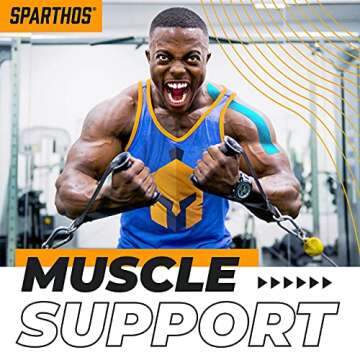 Sparthos Kinesiology Tape - Incredible Support for Pro Athletic Sports and Recovery - Free Kinesio Taping Guide! - Breast Waterproof Tex Rock Bra Gold Lift Tapes - Uncut (Beige)